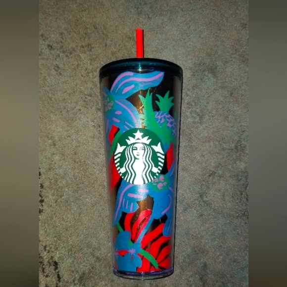 Starbucks Dining Starbucks Floral Reusable 24 Oz Tumbler Poshmark